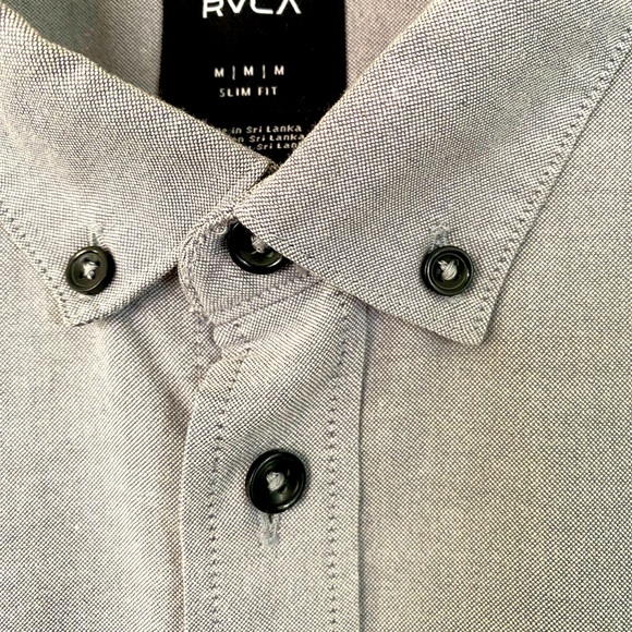 RVCA men’s medium short sleeve button down - gray - Picture 4 of 6